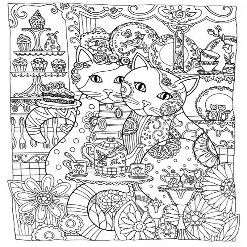 24 Pages Creative Cats Coloring Book