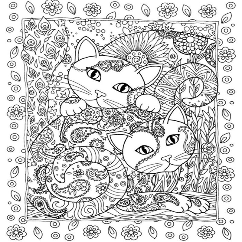 24 Pages Creative Cats Coloring Book