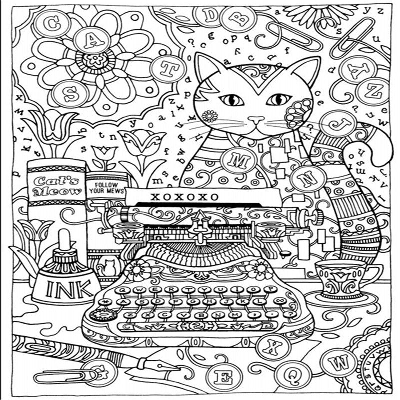 24 Pages Creative Cats Coloring Book