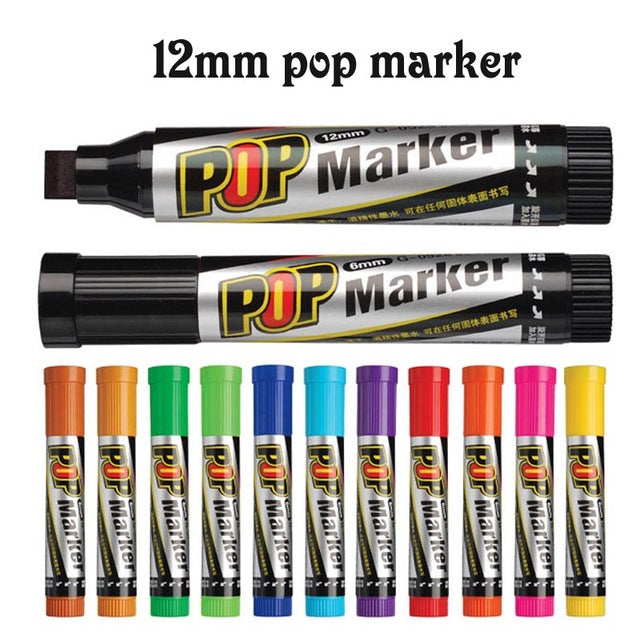 12 Poster Color Paint Markers Set