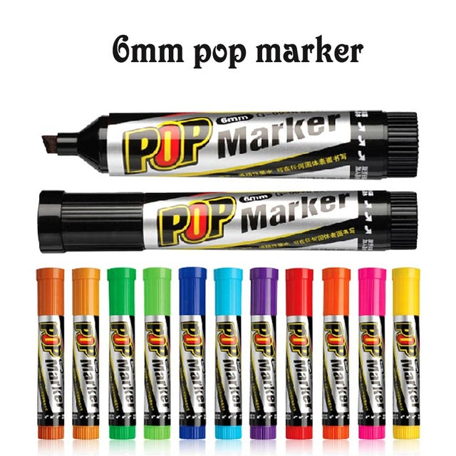 12 Poster Color Paint Markers Set
